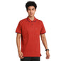 Turtle Men Cotton Red Half Sleeve Casual Printed Polo Tshirt