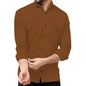 Rebelify MenS Cotton Shirt With Pockets Full Sleeves Collared Neck Solid Pattern Botton Down Closure Regular Fit And Standard L