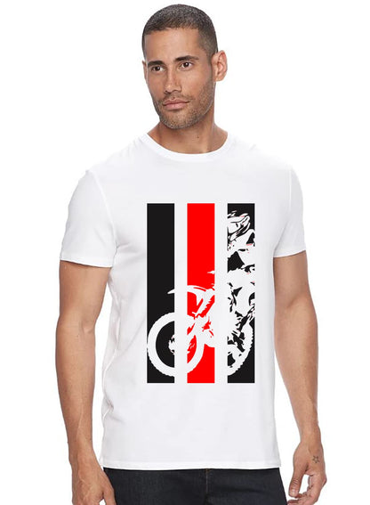ADRO Men's Bike Rider Printed Cotton T-Shirt (RN22-2-BIK-WH_White)