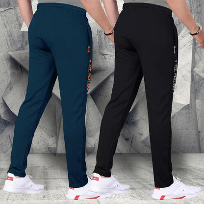 Tee Projekt Lycra Combo Soild & Zippered Pockets Style Regular Fit Track Pant for Men Jogger, Gym Wear, Yoga