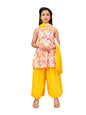 Aarika Girls Ethnic Wear Yellow Colour Beads Embroidery Cotton Blend Kurti Patiala Set With Dupatta-4-9 Years (Pt-Shm-5016)