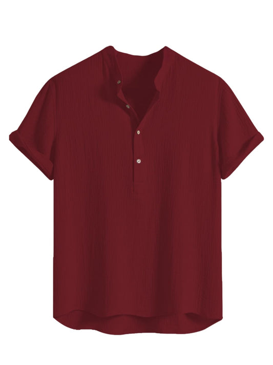 Leriya Fashion MenS Half Sleeve Casual Plain T-Shirt  Stylish & Comfortable Maroon