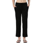 Enamor Essentials Womens Mid Rise Slim Fit Straight Leg Breathable Stretch Cotton Lounge Pants with Drawstring and Invisible Zip