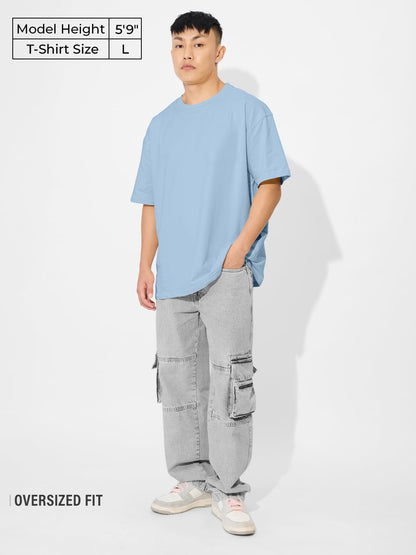 The Souled StoreSolids: Powder BlueOversized T-Shirts
