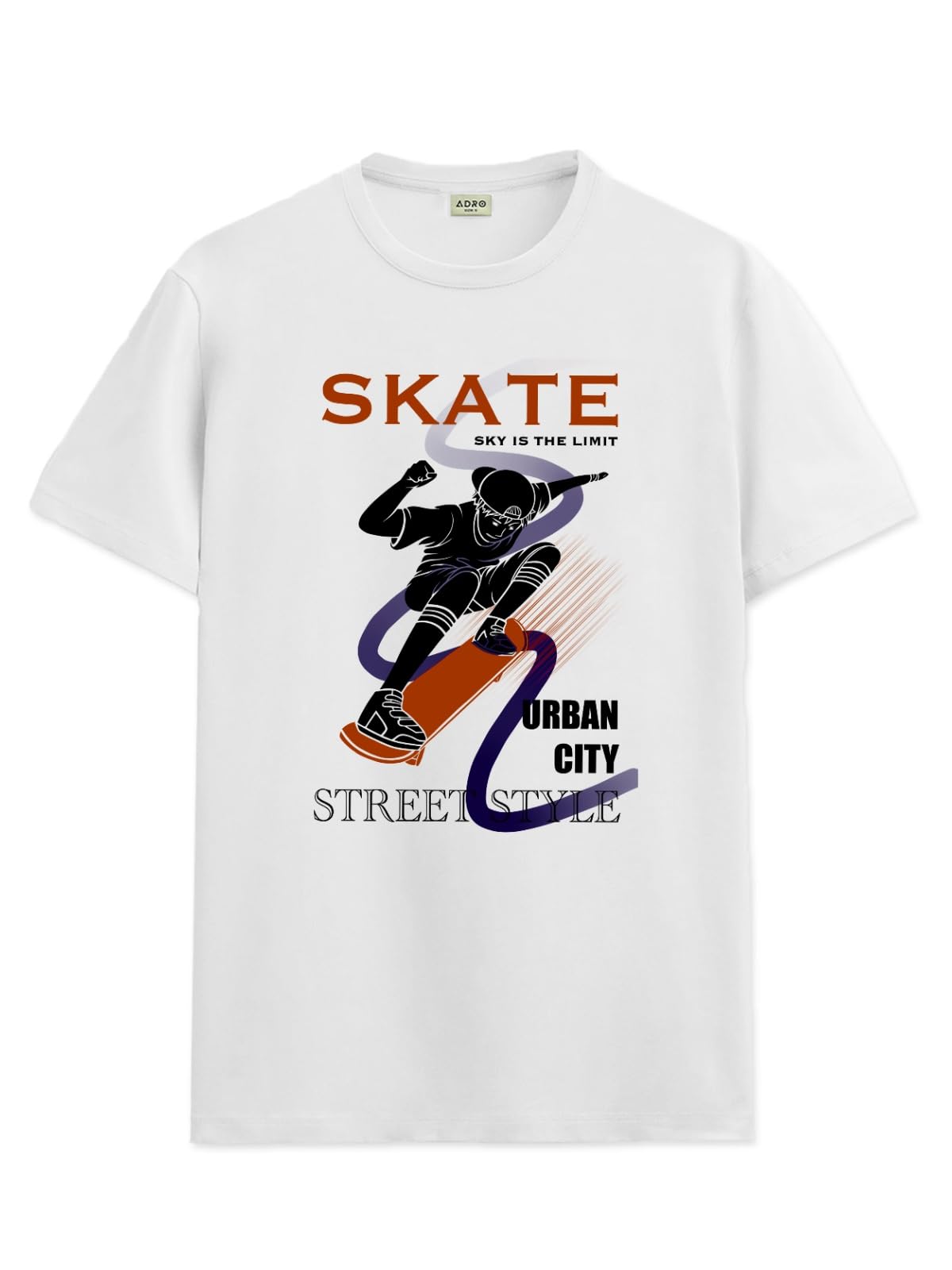 ADRO T Shirts for Boys & Girls | Skate Street Style Printed T-Shirt | Ages 3-14 | 100% Cotton Round Neck Tshirt for Boys |KRN-L2