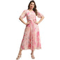 Preneum WomenS Maxi Fit & Flare Print Georgette Regular Sleeves Casual |Summer |Latest Style |Festival & Occasion Maxi Gown(Max