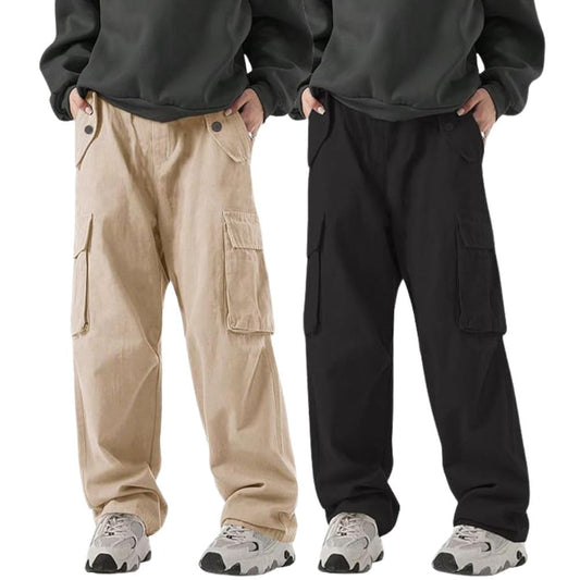 Greciilooks MenS Loose Low Rise Cargo Pants | Baggy 6 Pocket Lower Pant | Casual Cotton Pents | Formal Trousers (Available In P