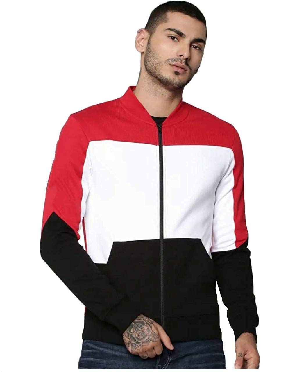 Veirdo Cotton Blend Mens Mid Thigh Jacket for Casual Wear