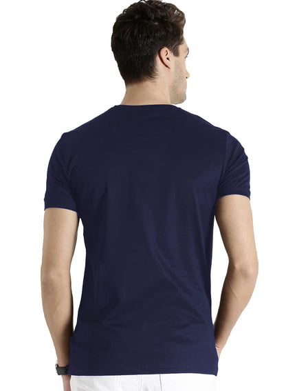 ADRO Men's V Neck Combo Plain Cotton T-Shirts_VCM2-PLN-NB-SB
