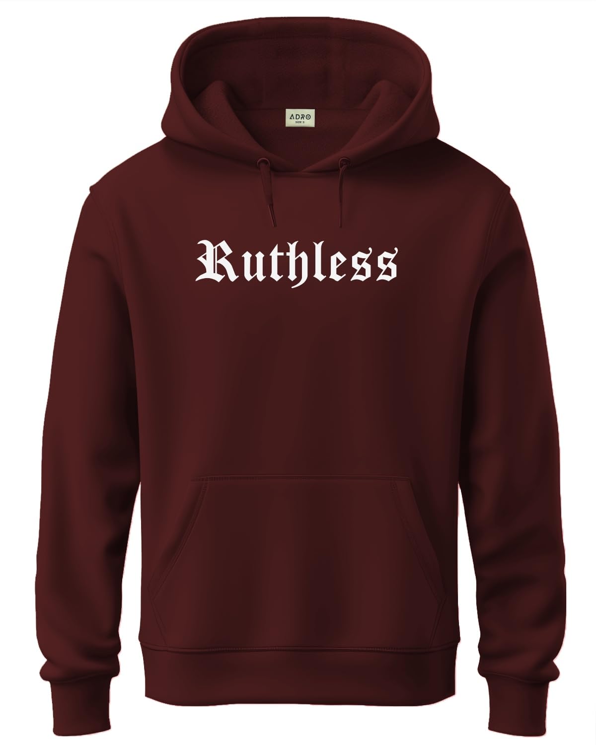 ADRO Mens Cotton Neck Hooded Sweatshirt (H24-RUTH-MR_Maroon
