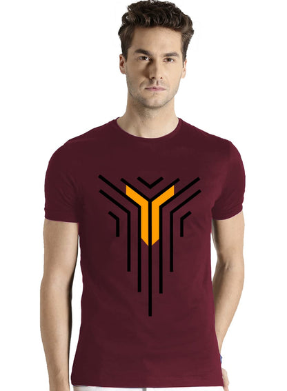 ADRO Men's Graphic Design Printed T-Shirts (RNR-M-LNL-MR_Maroon)