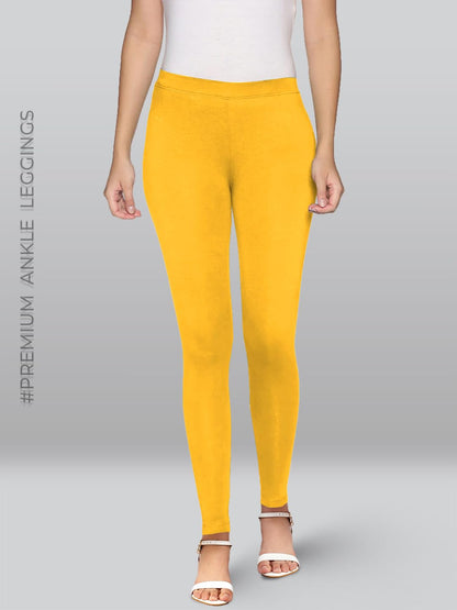 Premium Viscose Stretchable Ankle Length Leggings For Women Yellow