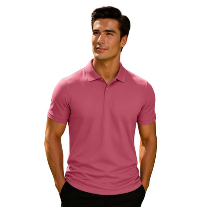 Nobero MenS Solid Regular Fit Polo Shirt (1M-Twpo-R0002-Bl_Coral