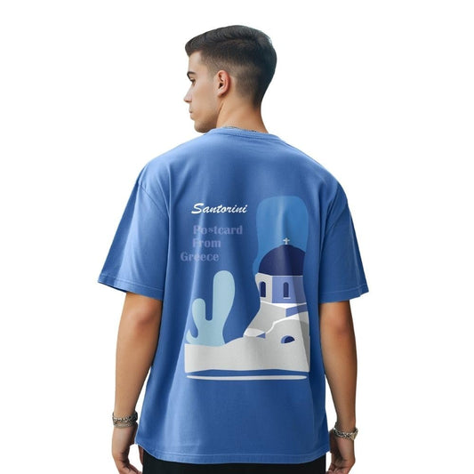 Nobero MenS Graphic Print Oversized Fit T-Shirt (1M-Twrt-C1092_Marine_4