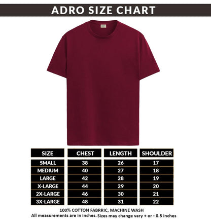 ADRO Men's Solid Regular Fit T-Shirt (RCM3-PLN-BL-NB-MR_Black,Navy,Maroon