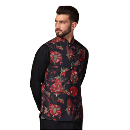 Kisah Nehru Jacket For Men  Printed Cotton Blend Modi Jacket | Ethnic & Formal Waist Coat For Weddings, Parties & Office Wear