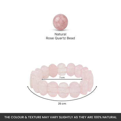 Astrotalk Rose Quartz Flat Bead Stretchable Bracelet | Rose Quartz Crystal for Women | Crystal Jewellery For Love, Calm & Emotional Balance | Gift For Women & Girls | Valentine Gift for Girlfriend