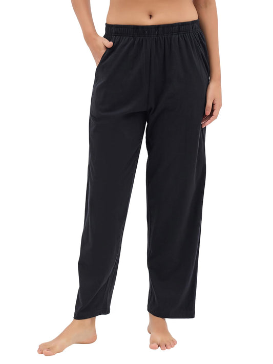 Clovia Womens Polycotton Plain/Solid Casual Style Pyjama Pack of 1 (Lb0173P13Xl_Black_X_Large)