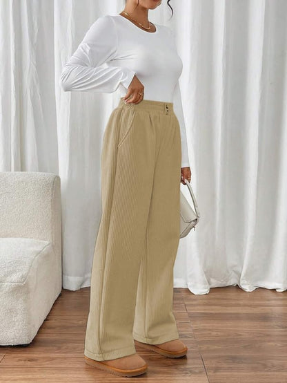SMOWKLY Authentics Womens Trendy Casual Cotton Blends Stretchable Baggy Loose Trouser with Pockets || High Rise Elastic Waist G
