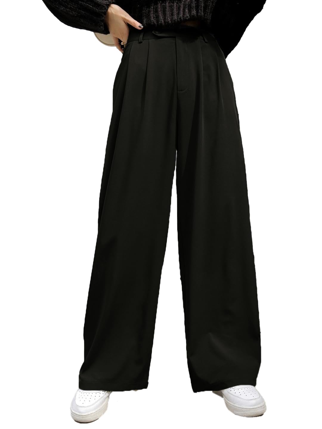 Kotty WomenS Regular Fit Black Lycra Blend Trousers
