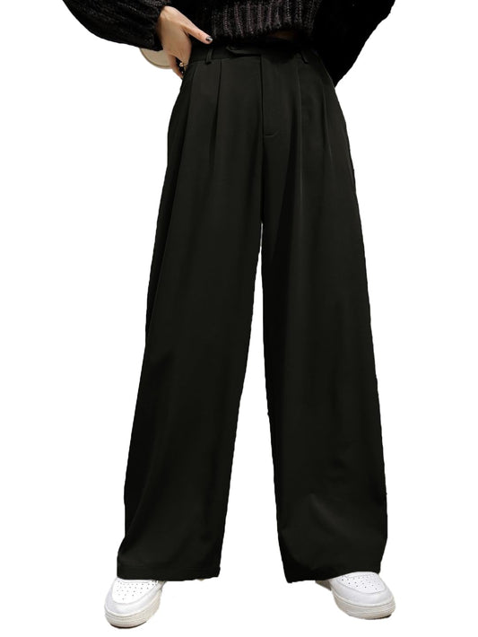 Kotty WomenS Regular Fit Black Lycra Blend Trousers