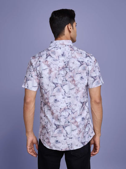 Pinkmint Stylish Shirt for Men ll Printed Half Sleeve Shirts ll Regular Fit Chest Pocket Shirt