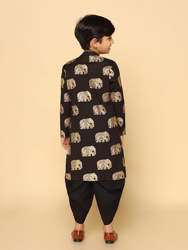 Kisah Kids Printed Cotton Blend Kurta  Kids Ethnic Wear Kurta For Boys (413 Years)  Traditional Indian Outfit For Weddings & Fes