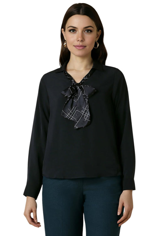 Allen Solly Women Regular Fit Printed Full Sleeve T-Shirt