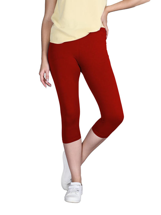 Lyra Women Solid Premium Cotton Capri