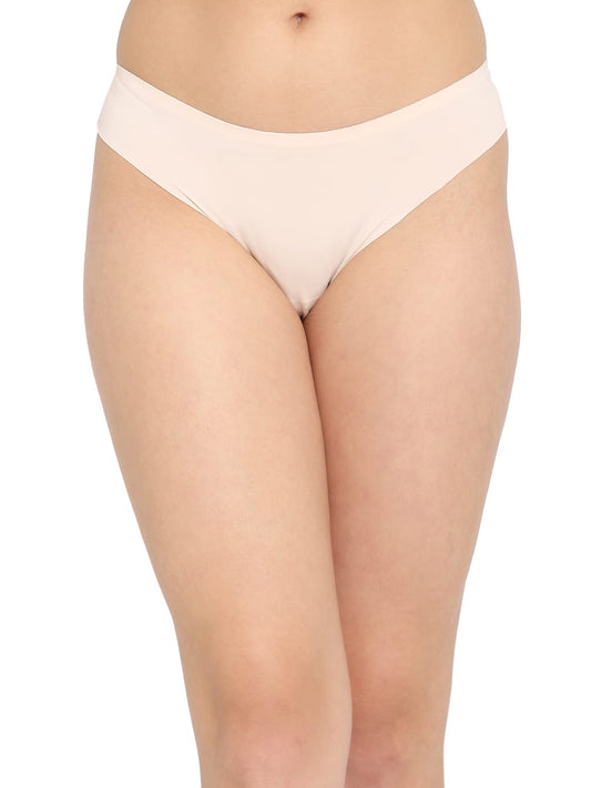 Clovia Womens Low Waist Seamless Laser Cut Bikini Panty (PN3478P24_Beige_XL)