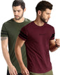 Noble Monk Men Regular Fit T-Shirt | Round Neck | Half Sleeve | Self Design | Casual T Shirt For Men