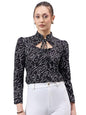 Style Quotient Women Smart Printed top with Neck Tie-up Full Sleeve Shirt
