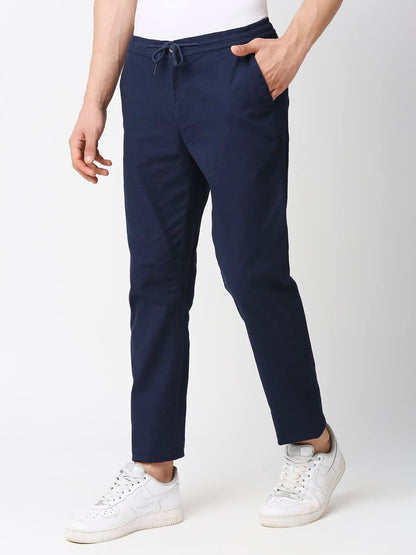 Thomas Scott Mens | Comfort | Slim Fit | Mid-Rise | Drawstring Closure | Solid | 4 Pockets | Woven | Chinos | Trouser (CCBT07_B