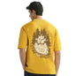 Nobero Men Cotton Graphic Print Oversized Fit T-Shirt (1M-Twrt-C1092_Mustard Yellow