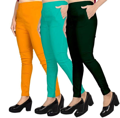 Fashion Gallery WomenS Cotton Blend Modern Fit Pants With Ankle Length Pull On Closure And Elasticated Flexible Waist|Stretchab