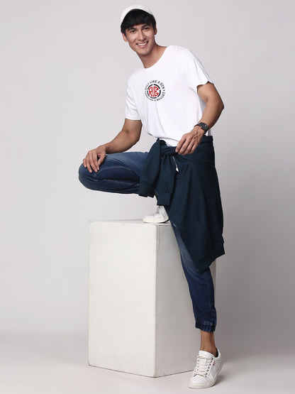 ADRO Tshirt for Men | Printed T Shirt for Men | 100% Cotton T-Shirt |Printed T Shirt | T-Shirts | RN24-BUL-WH-L White