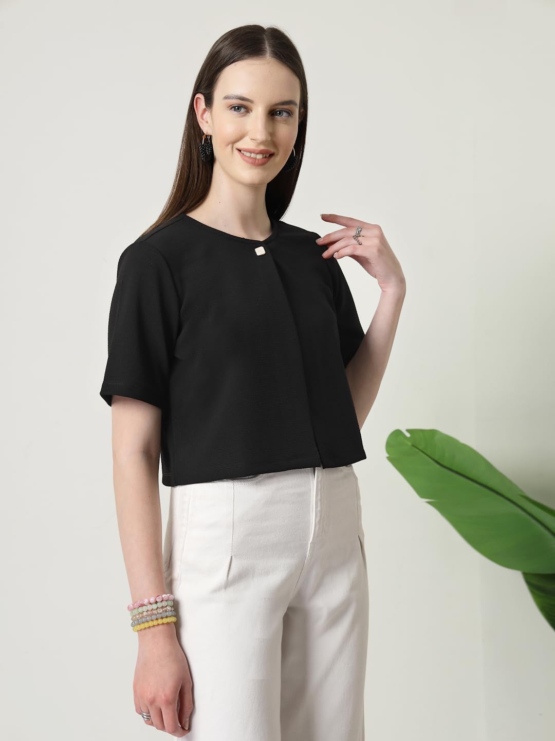 Style Quotient Women Black Knit Shrug