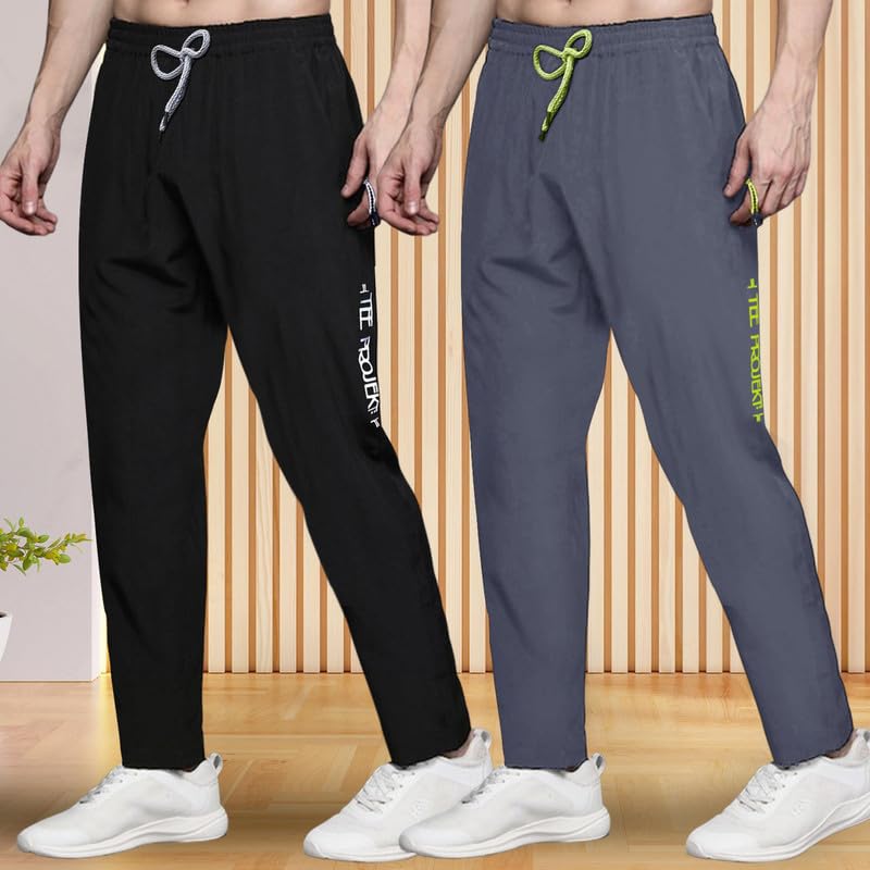 Pinkmint Combo Track Pant for Men Soild with Pocket Active Wear ll Gym Wear (Pack of 2)