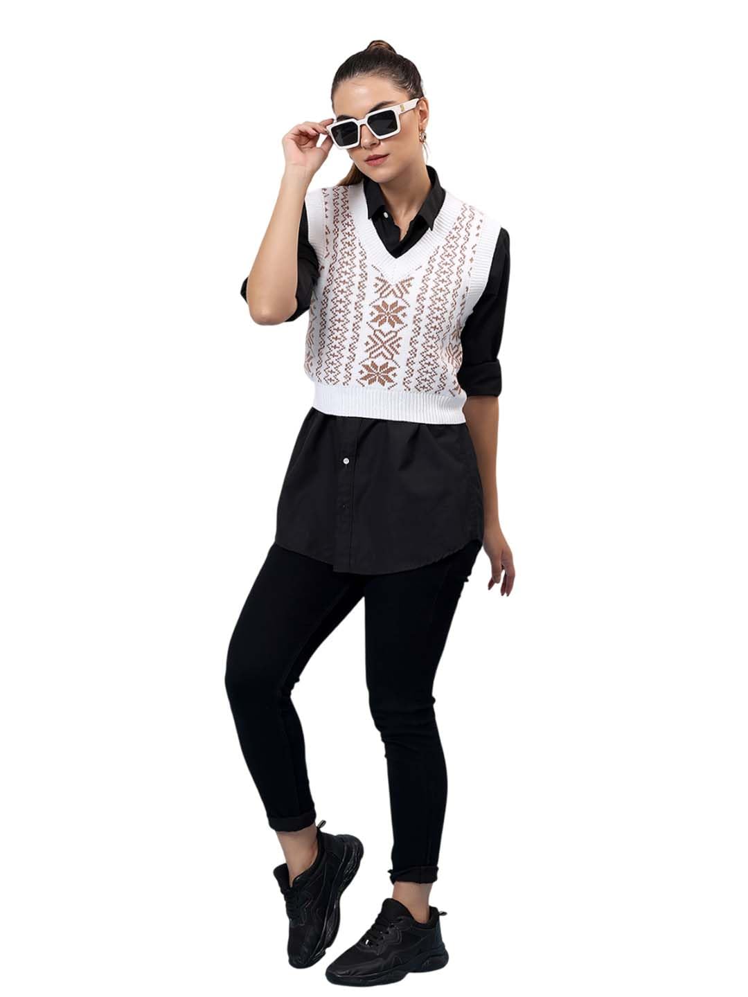 Kotty WomenS Trendy Sleeveless Sweater Vests  Perfect For Layering And Smart-Casual Outfits(Multicolored,L)