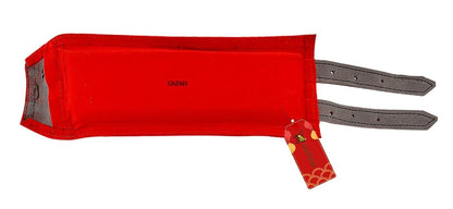 UAPAN Ankle Bells for Bharatanatyam & Kathak Dance - 3 Line Red Velvet Adjustable Strap, Brass Velvet Material