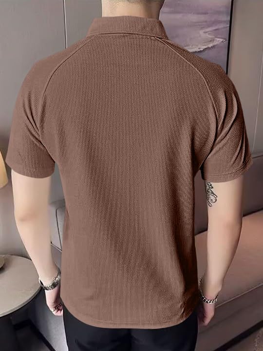 Greciilooks Regular Fit T-Shirt For Men (Gl-M.T Mt1230_Brown