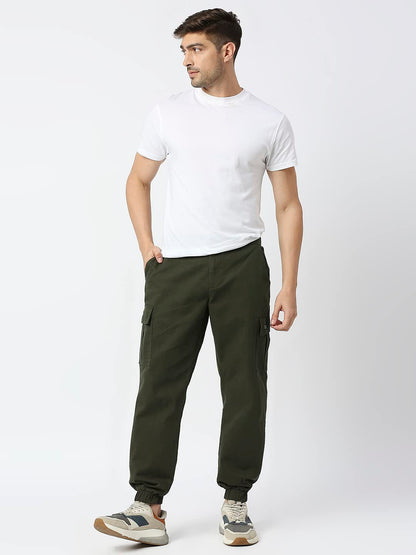 Thomas Scott Mens Solid Slim Fit Trouser Green