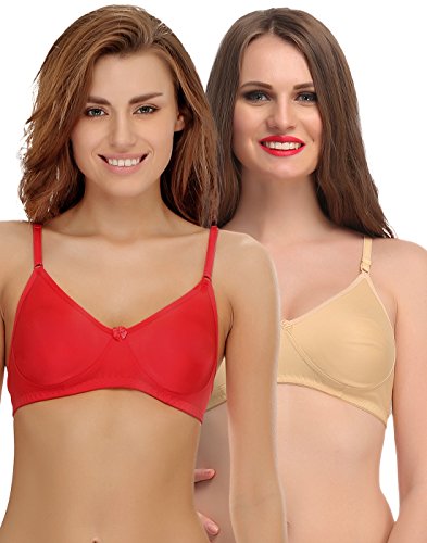 Clovia WomenS Pack Of 2 Non Padded Full Coverage Bra (Combbr617_Multi-Coloured_32B)