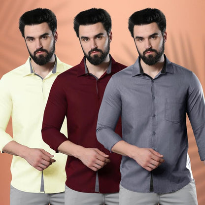 Pinkmint MenS Solid Regular Fit Shirt