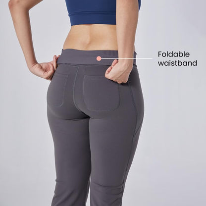 BlissClub Ultimate Flare Pants for Women Upto 54 ft | Ribbed Waistband, 4 Pockets | High Waist Trousers and Formal Pants for Of