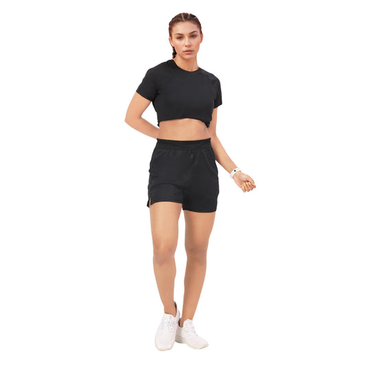 Enamor Womens Boxer Shorts (A714_Jet Black
