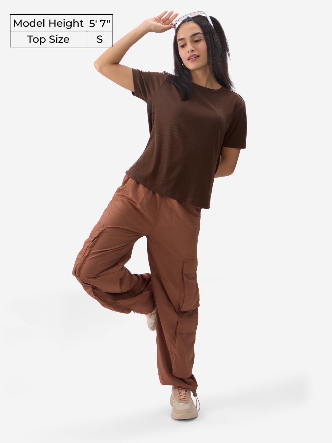 The Souled Store Brunette Women and Girls Short Sleeves Round Neck Polyester Blend Relaxed Fit Cotton T-Shirts