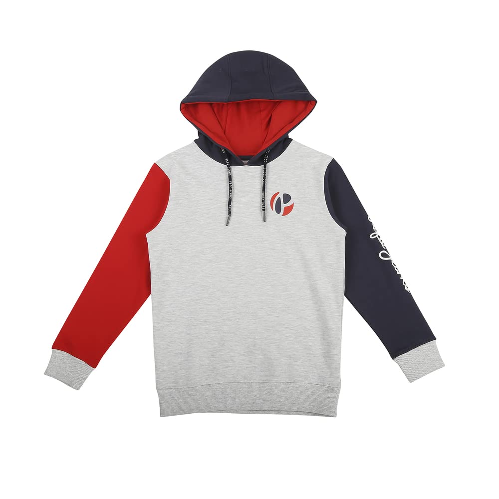 Pepe Jeans BoyS Cotton Hooded Neck Sweatshirt (Pb581485_Grey Mel_12)