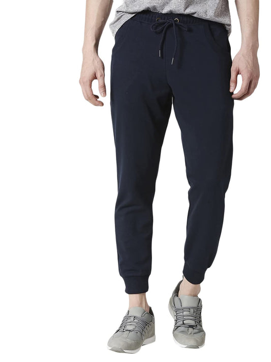 Bewakoof Men Navy Blue Casual Jogger Pant, Large