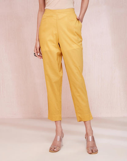 Fabindia WomenS Regular Casual Pants (2124217Yellow_Yellow
